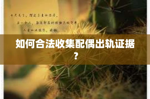 如何合法收集配偶出轨证据？