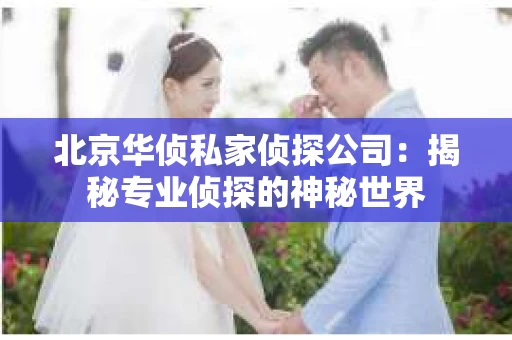 北京华侦私家侦探公司：揭秘专业侦探的神秘世界