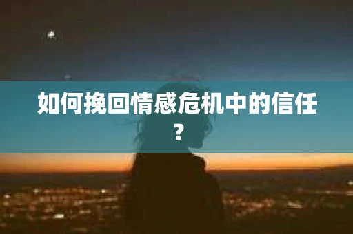 如何挽回情感危机中的信任？