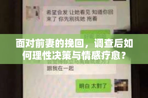 面对前妻的挽回,调查后如何理性决策与情感疗愈? 面对前妻的挽回,调查后如何理性决策与情感疗愈?