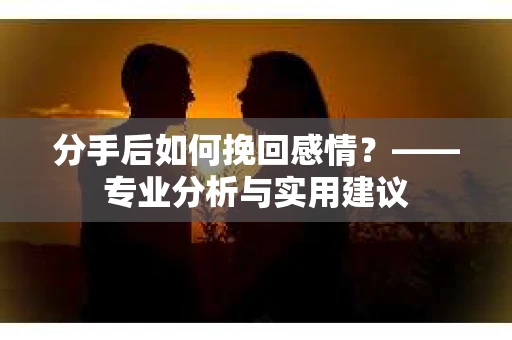 分手后如何挽回感情？——专业分析与实用建议