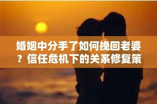 婚姻中分手了如何挽回老婆？信任危机下的关系修复策略